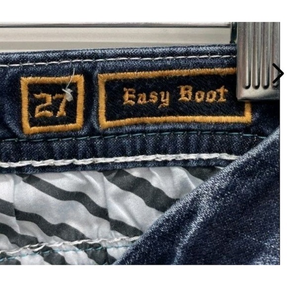 Rock Revival Sukara Easy Boot Bootcut Jeans Womens 27 Blue Thick Stitch Flap... - Picture 6 of 7